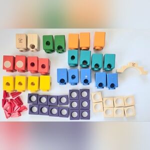 LARGE LOT HAPE QUADRILLA MARBLE RUN 58 REPLACEMENT PIECES